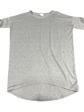 LuLaRoe Gray High-Low Hem Short-Sleeve T-Shirt Womens S